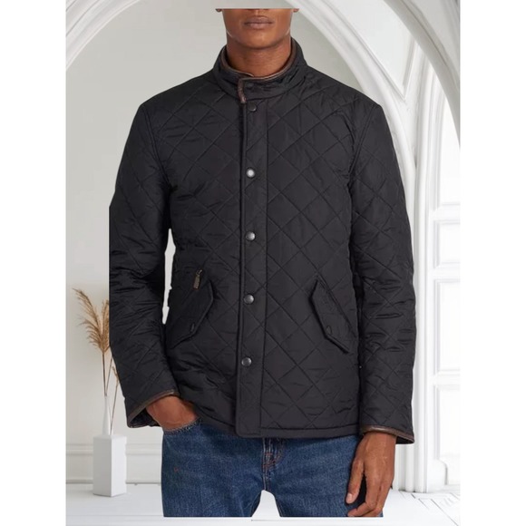 Barbour Powell Quilted Jacket XXL Black Menswear Coat, Waterproof, Protective - Picture 1 of 16